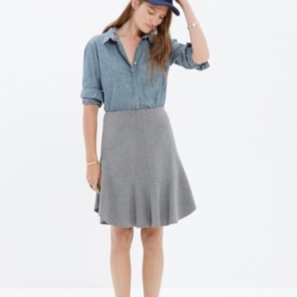 Madewell Atelier Gray Wool Blend Skirt - Picture 1 of 15